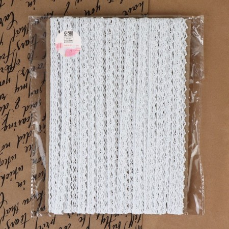Knitted lace, 8 mm × 15 ± 1 m, white color-3