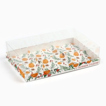 Box for Musser cakes “Happy New Year”, 27 x 17.8 x 6.5 cm, New Year