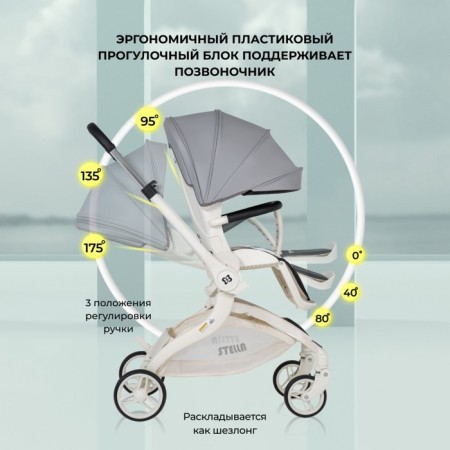 Walking stroller Farfello Stella Stl, Color Unique Grey-4