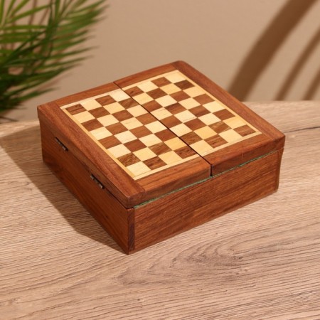 Board game 2V1 (chess + backgammon) 15.5x15x5 cm, tree shisham-4