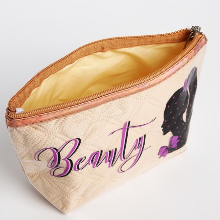 Lightning cosmetic bag, beige color-2