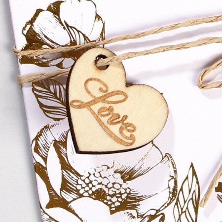 Invitation to a wedding with wooden decoration "The most important day"-4