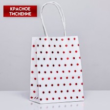 Crafts with red embossing, round handle, white, 15 x 11 x 6 cm, 120 g
