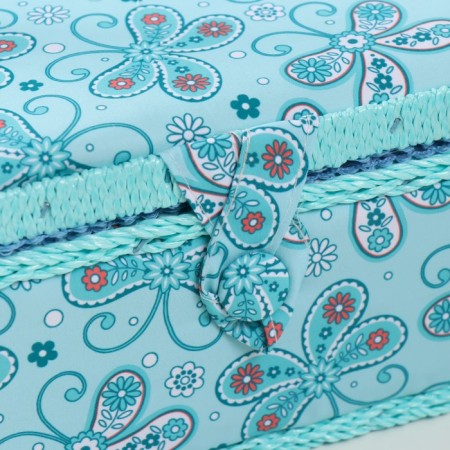 Casket for needlework "Butterflies and flowers on blue" 20x20x11 cm-1