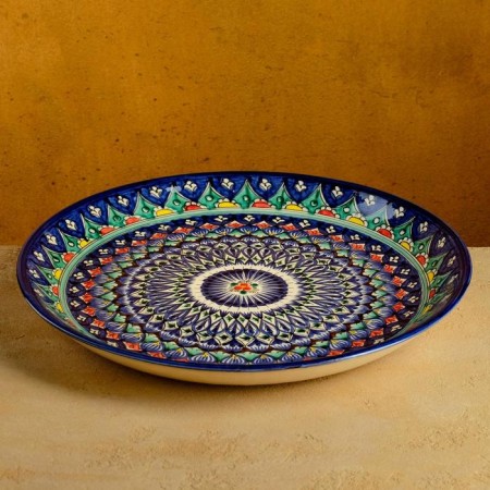 Largan Rishtan ceramics "Patterns", 37 cm, Blue Mix