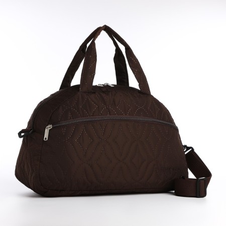 Sports bag with lightning, external pocket, long belt, brown color