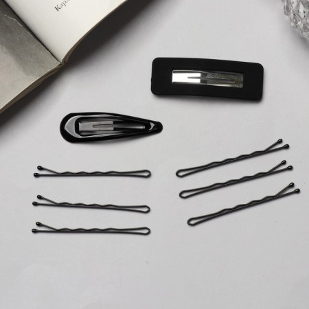 Invisibility for hair "Steisi" (set of 10 pcs) Geometry, 5 cm, black-2