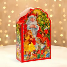 New Year. Gift box New Year's figured 
