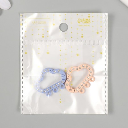 Carabine metal, plastic with rings "Cloud with rhinestones" MIX 2.4x3 cm-4