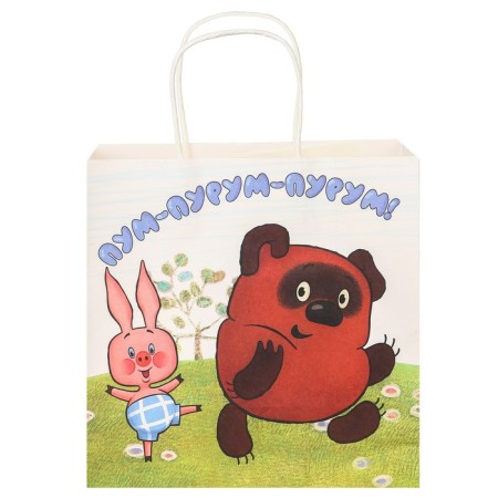 Gift package, 22x22x1 cm, craft, packaging, Winnie the Pooh-1