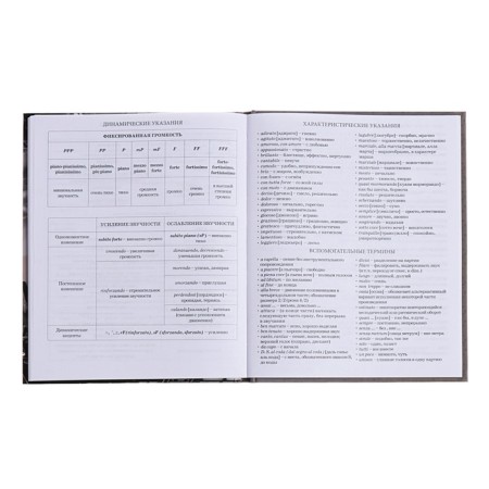 Diary for a music school, 48 sheets, hard cover, matte lamination, selective varnish, with reference information, block 60g/m2-16