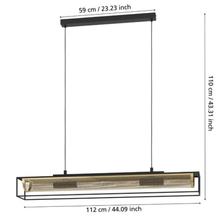 Nohales chandelier, 4x40W E27-6