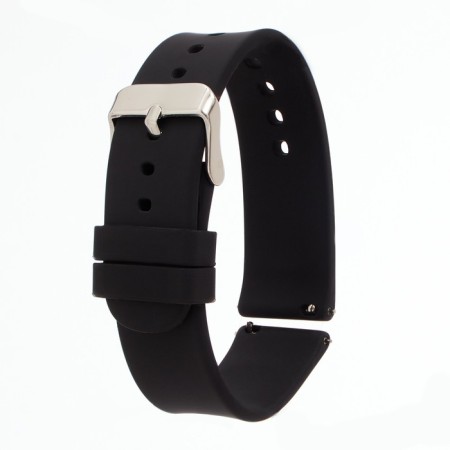 Smart hours strap, 20 mm, silicone, black