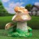 Garden figure "Angel on the mushroom" 17x20x24cm
