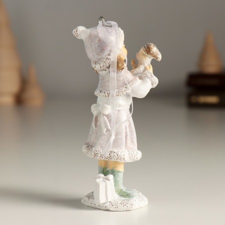 Souvenir Polystone Suspension "Baby with a favorite in a hat" 4x4x10.5 cm-2