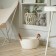 Basket for storage of handmade lauded "Louise", 33 × 33 × 16 cm, white color