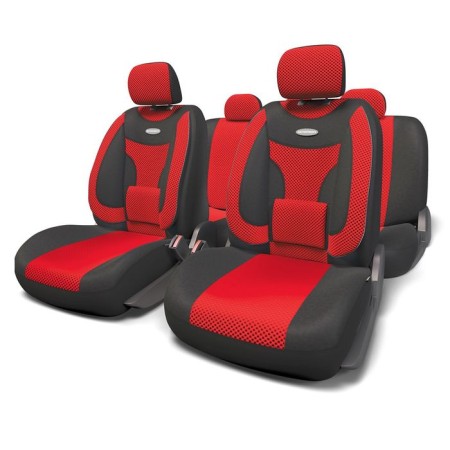 Autoshekhli universal Autoprofi Extra Comfort, ECO-1105 BK/RD (M), molded velor, set of 11 objects, black/red color