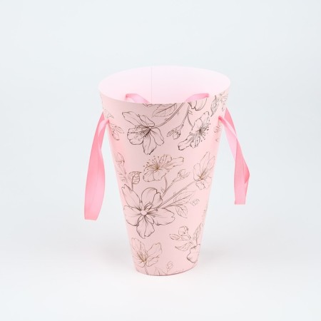 Package for flowers conical round folding on the tapes "Flowers", 15 x 23.3 x 7.5 cm-1