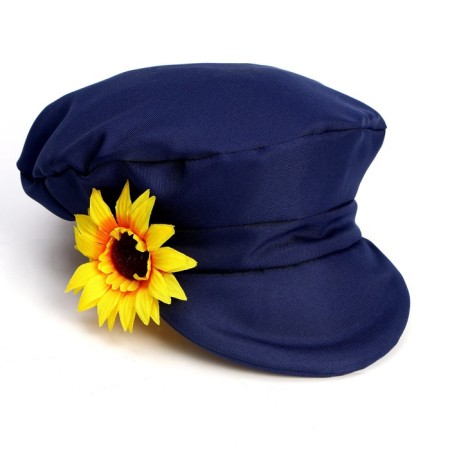 Cartuz for a boy, Gabardin, head girth 54-57 cm, blue color, mix flower-1
