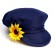 Cartuz for a boy, Gabardin, head girth 54-57 cm, blue color, mix flower