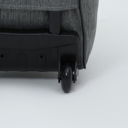 Road bag on wheels, outer pocket, gray color-3