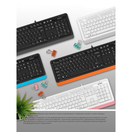 Keyboard A4Tech FSTYLER FK10 White/gray USB-4