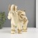 Souvenir Polystone "Beige Elephant with a Golden Flower" 18x14x19 cm