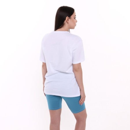 Female set (T -shirt/shorts), the color is lapis lazuli/white, size 50-5