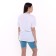 Female set (T -shirt/shorts), the color is lapis lazuli/white, size 50