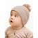 A cap with a lapel and a pompom Children's Amarobaby Pure Love Muffin, size 42-44 cm, beige color