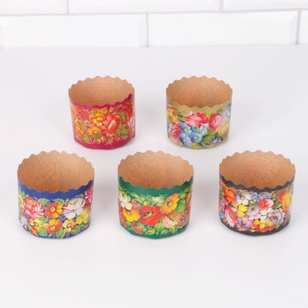 Paper form for the Easter cake "Zhostovo" 60 x 45 mm, (packaging 4000 pcs)-1