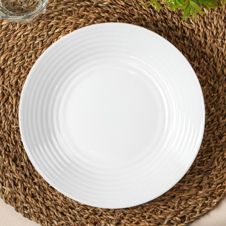 Deep plate AVVIR CARVE, 680 ml, D = 21.5 cm, glass ceramic, white color-1