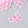 Decor for creativity Textile Embroidery "Pink butterfly" 4.5x4 cm