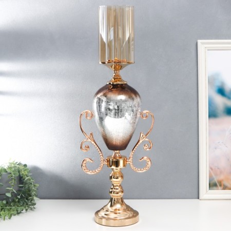 Summary metal, glass per 1 candle "mosaic" gold 59.5x14x23 cm-1