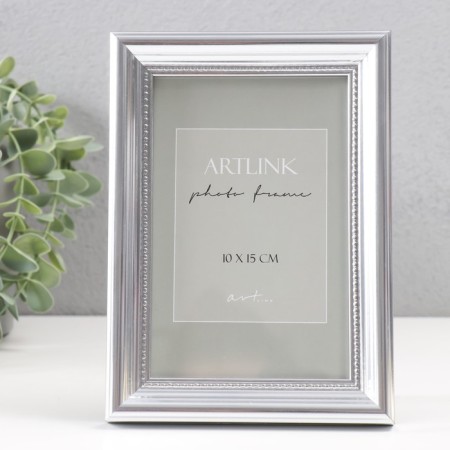 Photo frame Plastic "Gala" 10x15 cm, silver (plastic screen)