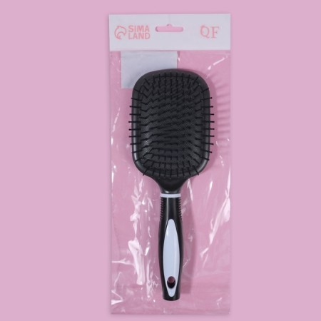The comb is massage, wide, with a mirror, 8.3 × 24 cm, black/white color-5