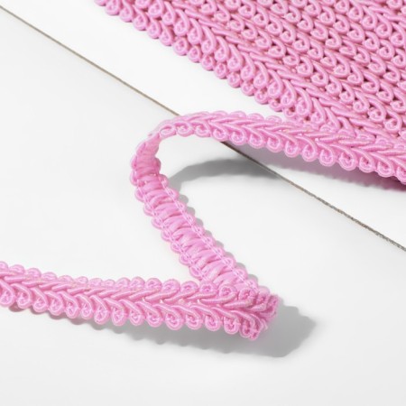Decorative braid "Chanel", 10 mm, 10 ± 1 m, pink color-1