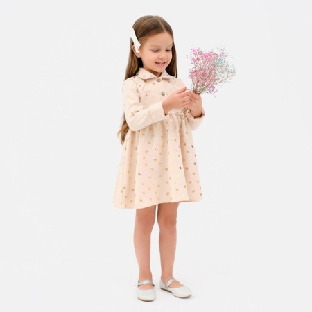 Платье детское KAFTAN "Сердечки", р. 28 (86-92), бежевый-5
