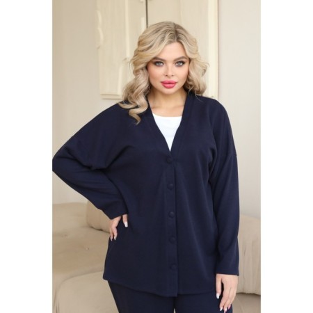 Women's costume: cardigan, trousers, size 50, black color-2