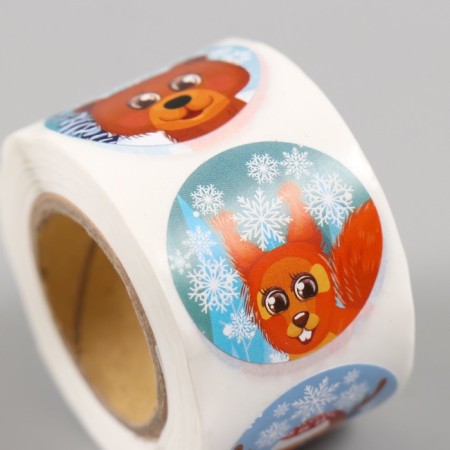 New Year Stick Paper "Snowman and Beast" d = 2.5 cm 252 pcs in the roll-3