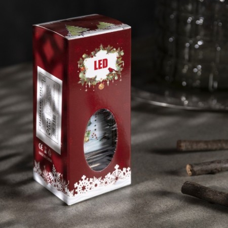 LED figure "Lantern with a snowman" 5.5 × 13 × 5.5 cm, plastic, batteries AG13x3, glow warm white-3
