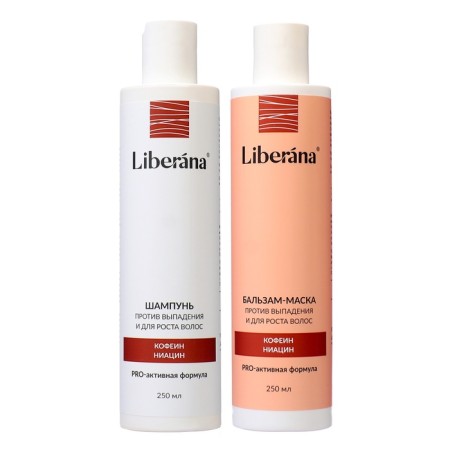 Liberana set of shampoo + balm against falling out and for hair growth, 250 ml