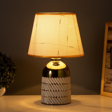 Table lamp "Laura" 1x40W E14 white/gold 22x22x36cm-1