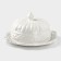 Ceramic dish with a “vintage” lid, 24.5 × 22 × 13 cm, white color