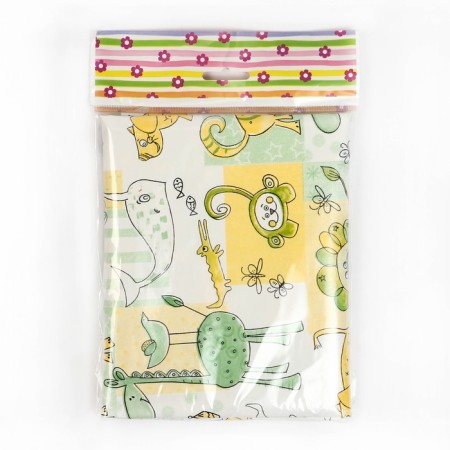 Baby oilcloth "Cartoons", district. 70x100 cm., Without edging, white/green color-4
