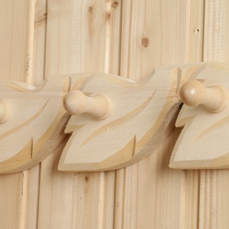 Ban "Leaf" 5 hooks, linden, 60x9x7.5 cm-2