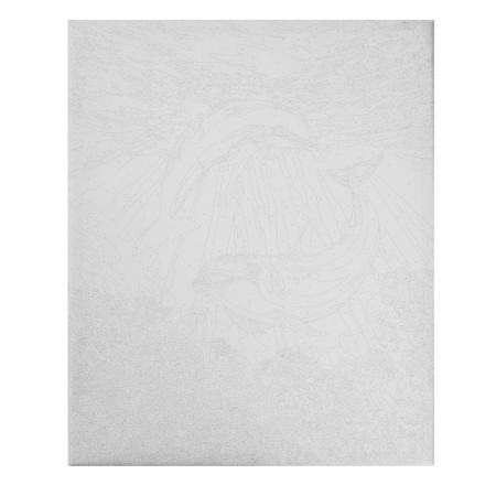 Picture on numbers on canvas with a subframe of Dolphins-Druzia, 40 x 50 cm-2