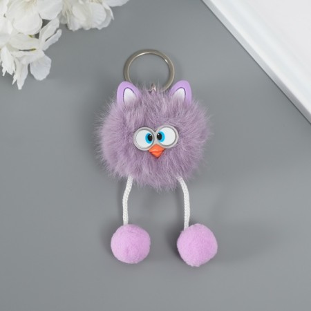 Fluffy on the ring "oblique eyes" Lilac 9.5x6x6 cm-1