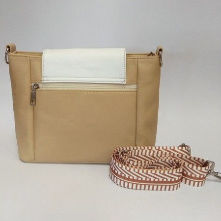 Women's bag Barcelona caramel-white with a sling-3