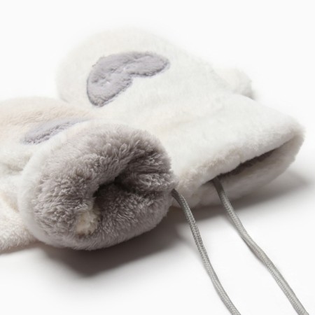 Women's mittens about the lawsuit Minaku Love 24 cm milk-2